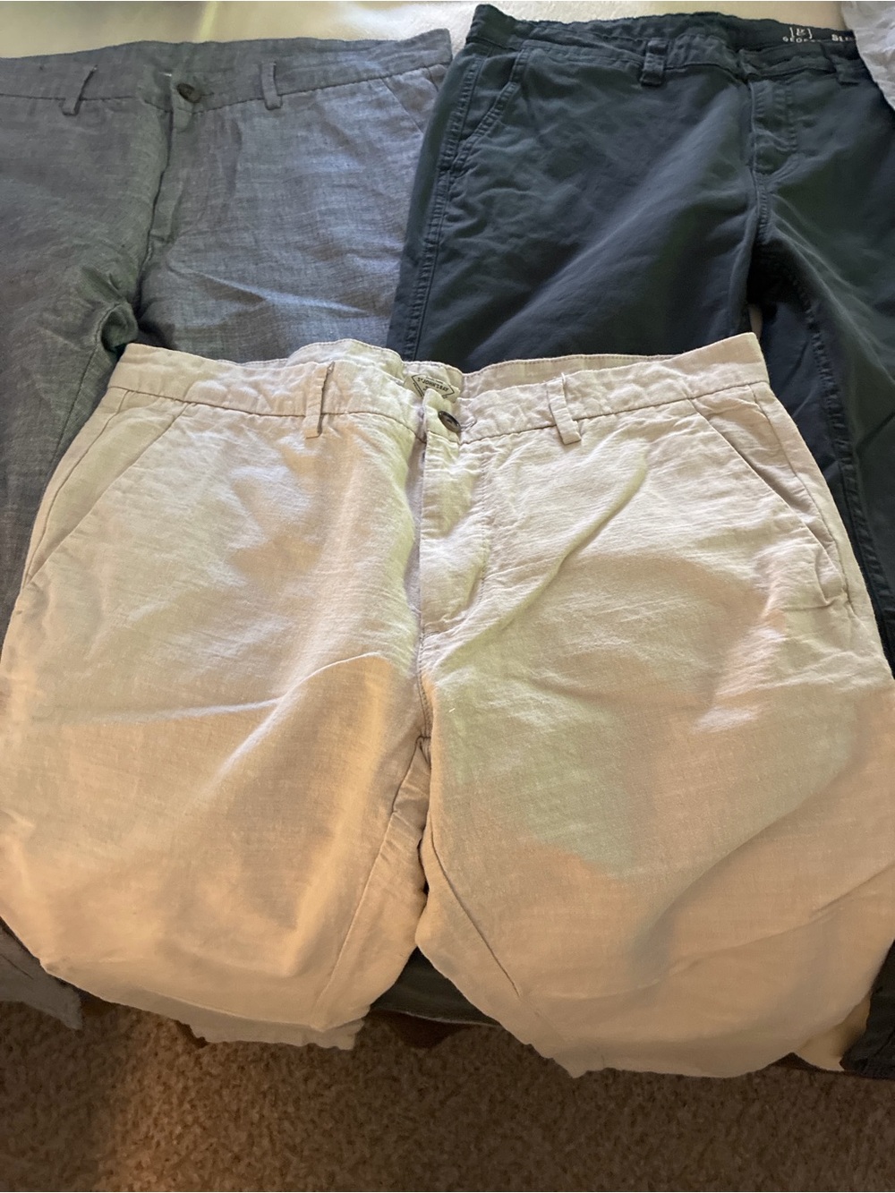 St. John's Bay Beige and Dark Green Chinos & Khakis
